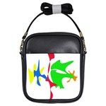 Colorful amoeba abstraction Girls Sling Bags Front