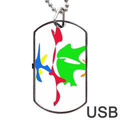 Colorful Amoeba Abstraction Dog Tag Usb Flash (one Side) by Valentinaart