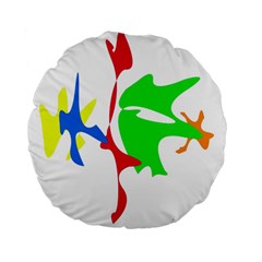 Colorful Amoeba Abstraction Standard 15  Premium Flano Round Cushions by Valentinaart