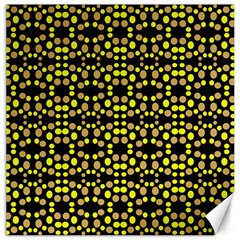 Dots Pattern Yellow Canvas 16  X 16   by BrightVibesDesign