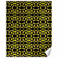 Dots Pattern Yellow Canvas 16  X 20   by BrightVibesDesign