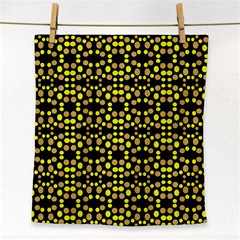 Dots Pattern Yellow Face Towel by BrightVibesDesign