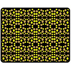 Dots Pattern Yellow Fleece Blanket (medium)  by BrightVibesDesign