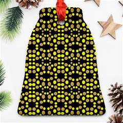 Dots Pattern Yellow Bell Ornament (2 Sides) by BrightVibesDesign