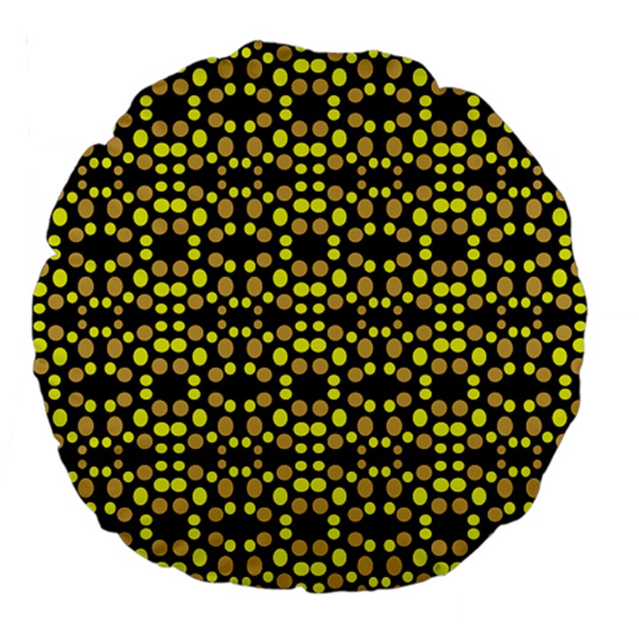 Dots Pattern Yellow Large 18  Premium Flano Round Cushions