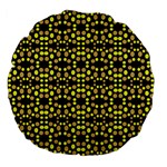 Dots Pattern Yellow Large 18  Premium Flano Round Cushions Back