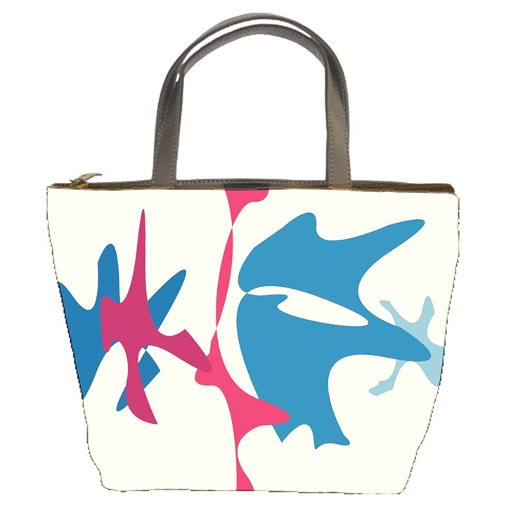 Decorative amoeba abstraction Bucket Bags