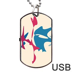 Decorative Amoeba Abstraction Dog Tag Usb Flash (one Side) by Valentinaart