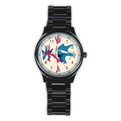 Decorative Amoeba Abstraction Stainless Steel Round Watch by Valentinaart