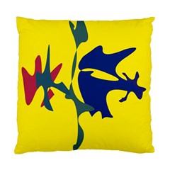 Yellow Amoeba Abstraction Standard Cushion Case (two Sides) by Valentinaart