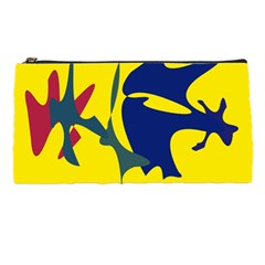 Yellow Amoeba Abstraction Pencil Cases by Valentinaart