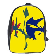 Yellow Amoeba Abstraction School Bags(large)  by Valentinaart