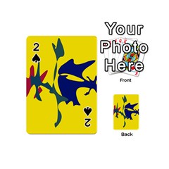 Yellow Amoeba Abstraction Playing Cards 54 (mini)  by Valentinaart