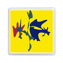 Yellow Amoeba Abstraction Memory Card Reader (square)  by Valentinaart