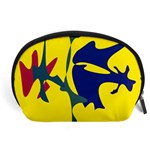 Yellow amoeba abstraction Accessory Pouches (Large)  Front