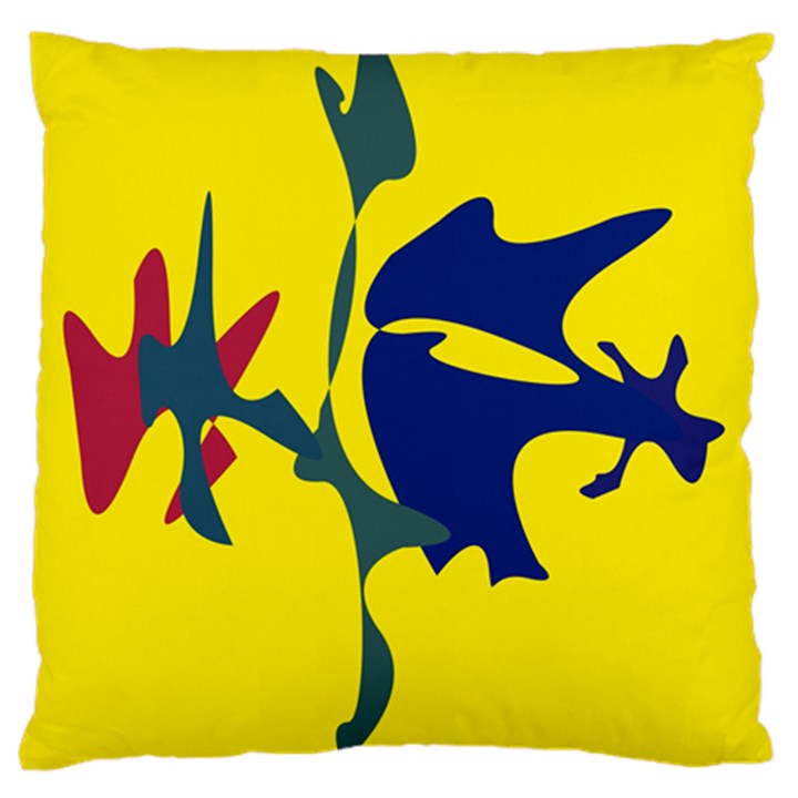 Yellow amoeba abstraction Standard Flano Cushion Case (Two Sides)