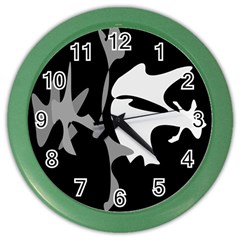 Black And White Amoeba Abstraction Color Wall Clocks by Valentinaart