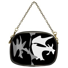 Black And White Amoeba Abstraction Chain Purses (one Side)  by Valentinaart