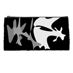 Black And White Amoeba Abstraction Pencil Cases by Valentinaart