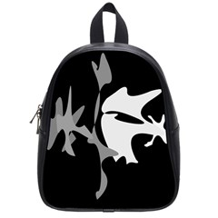 Black And White Amoeba Abstraction School Bags (small)  by Valentinaart