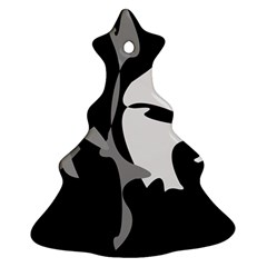 Black And White Amoeba Abstraction Ornament (christmas Tree)