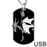 Black and white amoeba abstraction Dog Tag USB Flash (One Side) Front