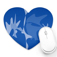 Blue Amoeba Abstraction Heart Mousepads by Valentinaart