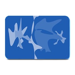 Blue Amoeba Abstraction Plate Mats by Valentinaart