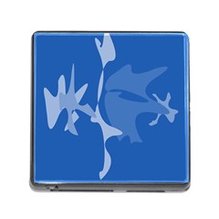 Blue Amoeba Abstraction Memory Card Reader (square) by Valentinaart