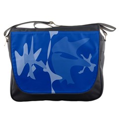 Blue Amoeba Abstraction Messenger Bags by Valentinaart