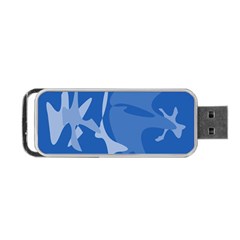 Blue Amoeba Abstraction Portable Usb Flash (one Side) by Valentinaart