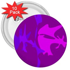 Purple, Pink And Magenta Amoeba Abstraction 3  Buttons (10 Pack)  by Valentinaart