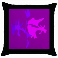 Purple, Pink And Magenta Amoeba Abstraction Throw Pillow Case (black) by Valentinaart