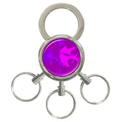 Purple, Pink And Magenta Amoeba Abstraction 3-ring Key Chains by Valentinaart