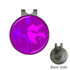 Purple, Pink And Magenta Amoeba Abstraction Hat Clips With Golf Markers by Valentinaart