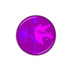 Purple, pink and magenta amoeba abstraction Hat Clip Ball Marker (4 pack) Front