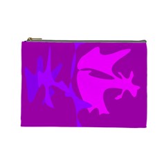 Purple, Pink And Magenta Amoeba Abstraction Cosmetic Bag (large)  by Valentinaart