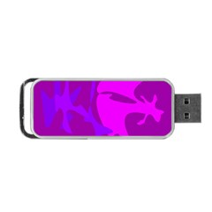 Purple, Pink And Magenta Amoeba Abstraction Portable Usb Flash (one Side) by Valentinaart