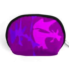 Purple, Pink And Magenta Amoeba Abstraction Accessory Pouches (medium)  by Valentinaart