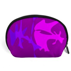 Purple, Pink And Magenta Amoeba Abstraction Accessory Pouches (large)  by Valentinaart