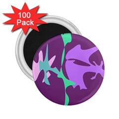 Purple Amoeba Abstraction 2 25  Magnets (100 Pack)  by Valentinaart