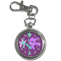 Purple Amoeba Abstraction Key Chain Watches by Valentinaart