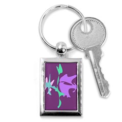 Purple Amoeba Abstraction Key Chains (rectangle)  by Valentinaart