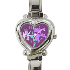 Purple Amoeba Abstraction Heart Italian Charm Watch by Valentinaart