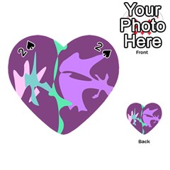 Purple Amoeba Abstraction Playing Cards 54 (heart)  by Valentinaart