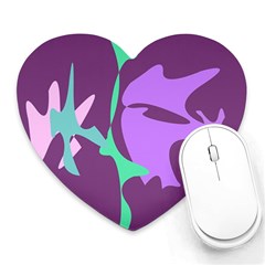 Purple Amoeba Abstraction Heart Mousepads by Valentinaart