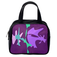 Purple Amoeba Abstraction Classic Handbags (one Side) by Valentinaart