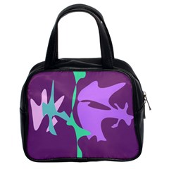 Purple Amoeba Abstraction Classic Handbags (2 Sides) by Valentinaart