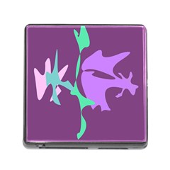 Purple Amoeba Abstraction Memory Card Reader (square) by Valentinaart