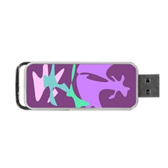 Purple Amoeba Abstraction Portable Usb Flash (two Sides) by Valentinaart